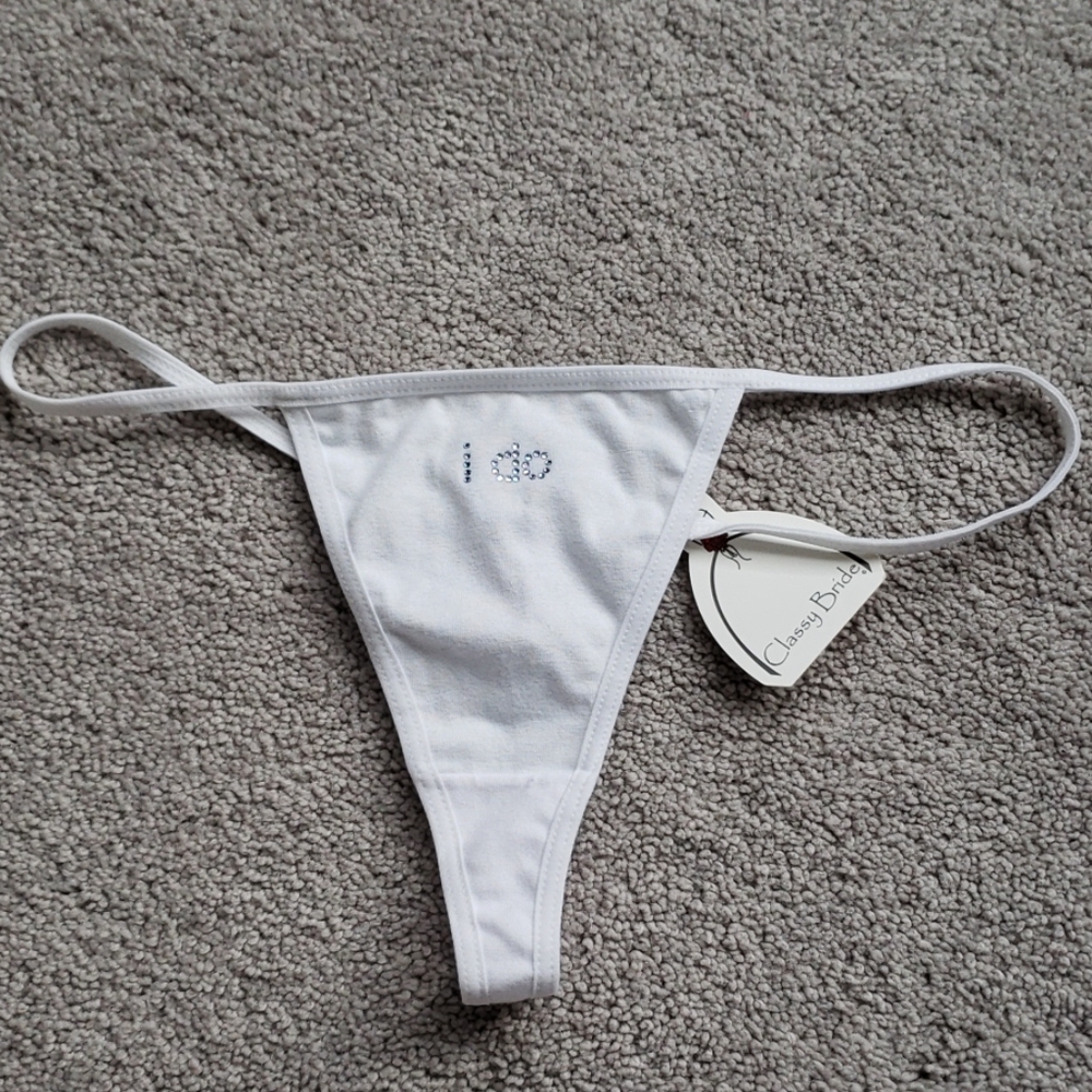 "I Do" White thong